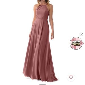 Desert Rose azazie Melinda bridesmaid dress